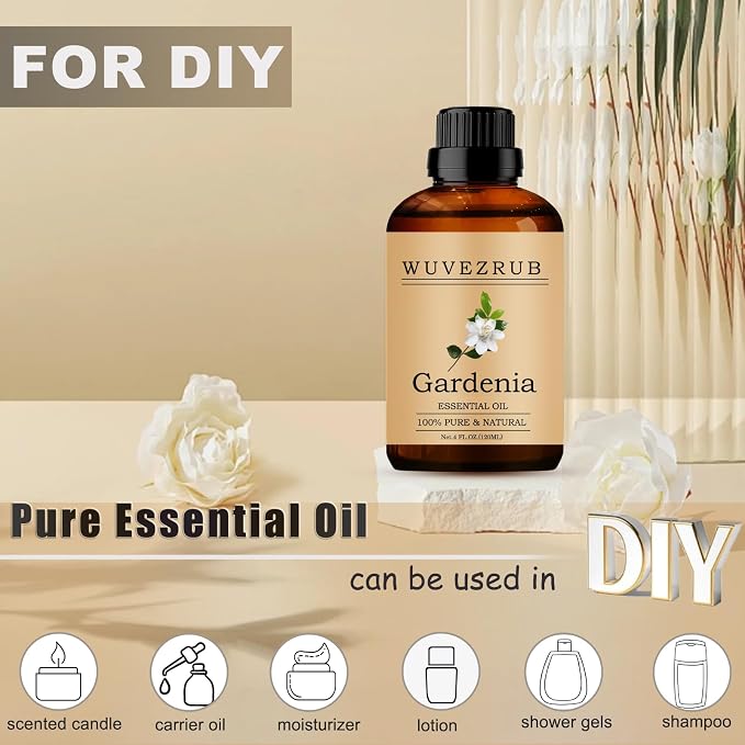 Gardenia Essential Oils, 120ML Pure and Natural Essential Oil for Aromatherapy Diffuser - Gardenia /4 Fl Oz