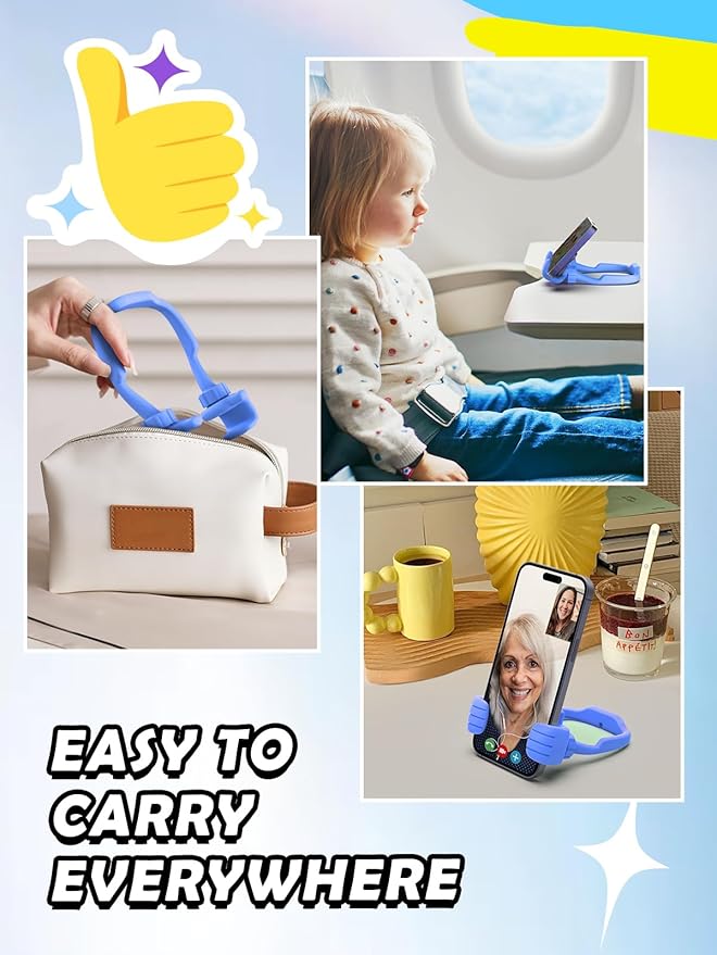 Gifts for Teens Boys Girls Valentines Kids Cell Phone Stand: Upgrade Adjustable Thumbs Up Lazy Phone Holder for Desk Fun Birthday Gifts for Grandma Adults Husband Easter Basket Stuffers for Teens