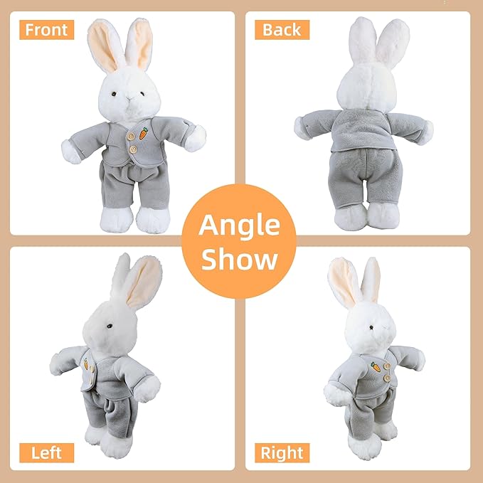 Bunny Stuffed Animal with Clothes, Bunny Plush Toys with Floppy Ears, 19 Inches Conejos De Peluche Soft Rabbit Stuffed Animals Cuddly Toys Gifts for Kids Girls Birthday Valentine Easter Room Decor