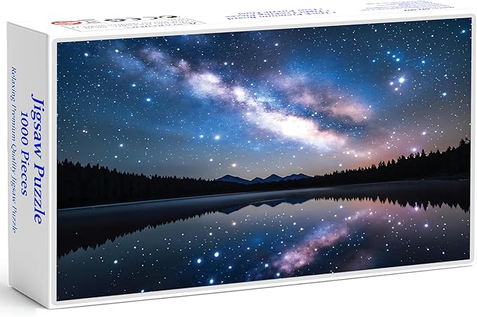 Puzzles for Adults 1000 Pieces - Milky Way Themed Colorful Jigsaw Puzzles, Fun Family Game, Challenging Brain Teaser, 28 x 20 in, Great Gift Idea & Home Decor (Cosmic Lake)