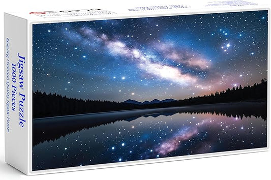 Puzzles for Adults 1000 Pieces - Milky Way Themed Colorful Jigsaw Puzzles, Fun Family Game, Challenging Brain Teaser, 28 x 20 in, Great Gift Idea & Home Decor (Cosmic Lake)