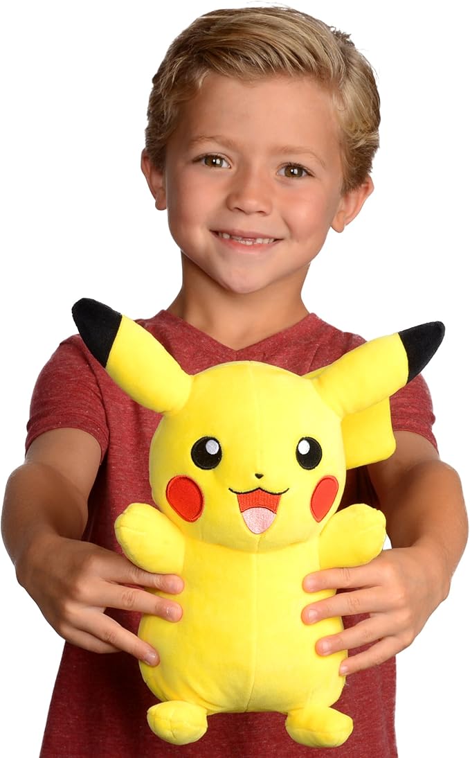 Pokemon 12" Large Pikachu Plush - Officially Licensed - Generation One Figure - Authentic Soft Stuffed Animal Toy - Easter Basket Stuffer Gift for Kids, Boys, Girls - 2+