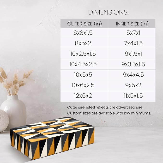 Handicrafts Home Decorative Storage Box with Lid, Decorative Remote Holder Box, Coffee Table Storage Box for Living Room, Console Table & Shelf Decor, Puzzle Guild 10 x 6 x 2.5 (Multicolor Box)