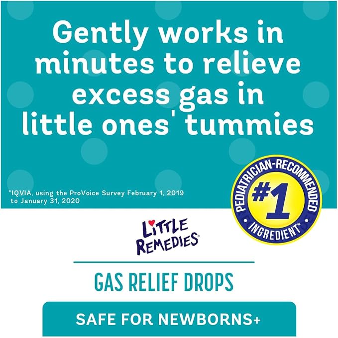 Little Remedies Newborn Gas Relief Drops, Relieves Discomfort from Gas, Baby Medicine with No Artificial Flavors or Dyes, Natural Berry Flavor, 1 Fl Oz (Pack of 3)