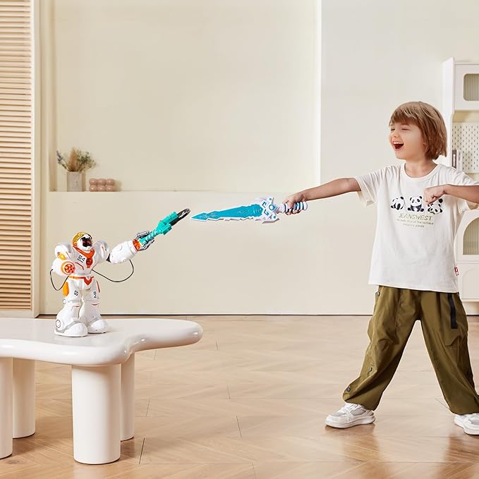 VEVOR RC Robot Toys for Kids, Battle Mode Programmable Remote Control Smart Robot with Bullets, Interactive Walking Dancing Robot for Age 3+ Year Old Boys Girls Birthday Gift Present