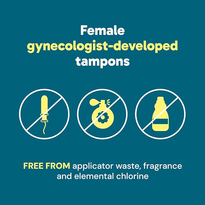 o.b. Tampons No Applicator, Fragrance-Free - 40ct | Applicator-Free Tampons Regular, Feminine Care, ob Tampon Regular, Period Products