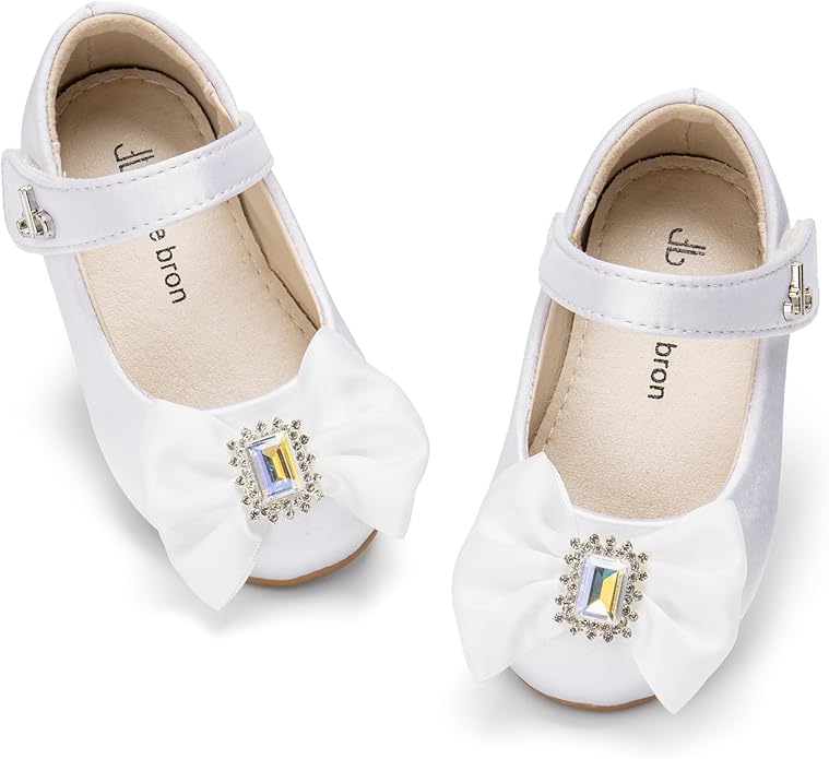 THEE BRON Mary Jane Ballet Flats - Girls' Dress Shoes with Hook & Loop Closure