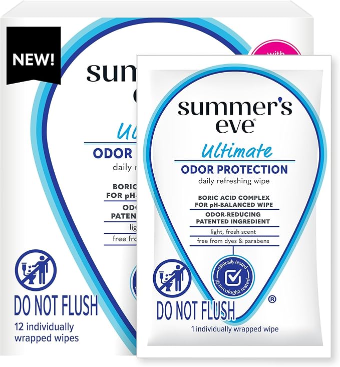 Summer's Eve Blissful Escape 32 Count & Ultimate 12 Count Odor Control Feminine Wipes Bundle