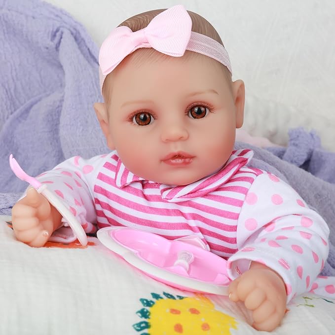 WOOROY Baby Doll, 18 inch Cute Realistic Baby Dolls Large Soft Body Baby Doll, Real Life Baby Dolls with Accessories for 3+ Year Old Girls Gifts, Pretend Play, Collection