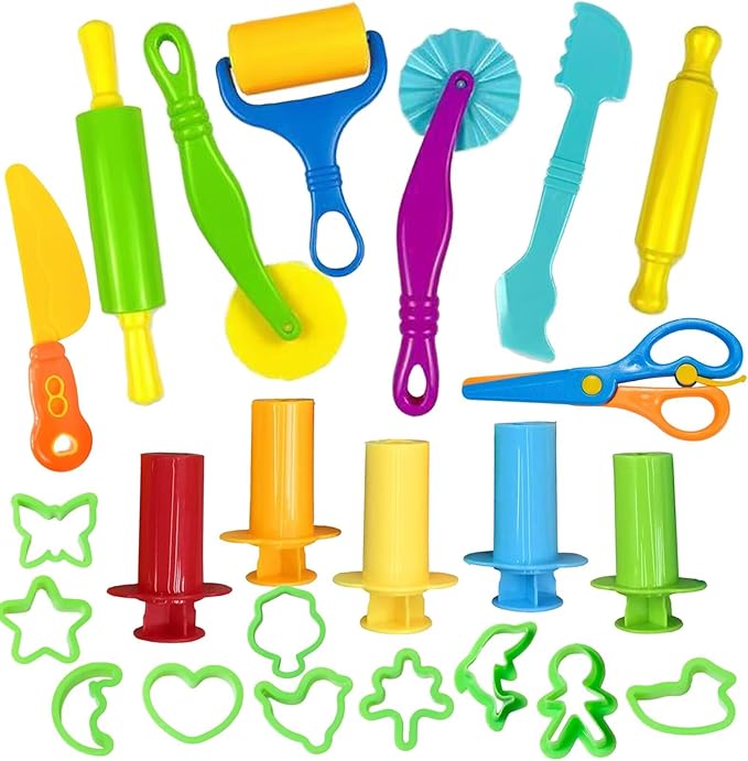 Unleash Creativity with 24 Pcs Play Dough Tools Sets Dough Accessories.Ideal as a Gift for Kids Aged 3-4-8 Years