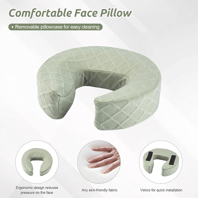Massage Headrest for Bed, Adjustable Massage Face Cradle at Home, Portable Massage Table Kit for Sleeping Mattress, Face Down Pillow After Eye Surgery