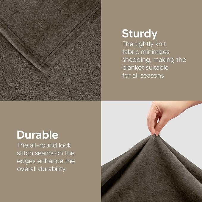 Utopia Bedding Ultra Soft Fleece Bed Blanket Twin Size Brown (60x80 Inches) | Microfiber Plush Warm Lightweight Breathable Cozy Blanket Anti-Static, All Season Use, Gift for Women and Men