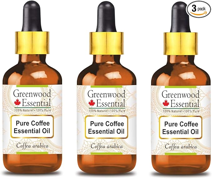 Greenwood Essential Pure Coffee Essential Oil (Coffea Arabica) with Glass Dropper 100ml X 3 (10 oz)