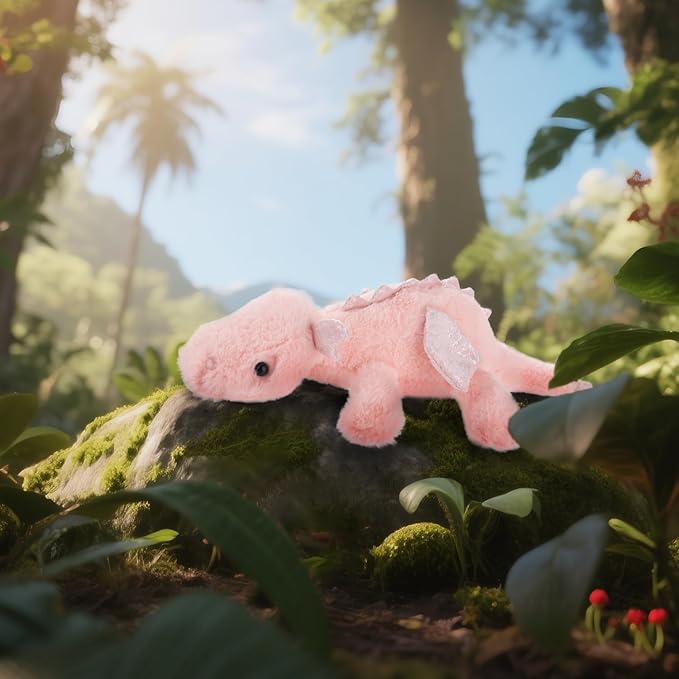 Apricot Lamb Toys Plush Pink Lying Dragon Dinosaur Stuffed Animal Soft Cuddly Perfect for Child (Pink Dragon,15 Inches)