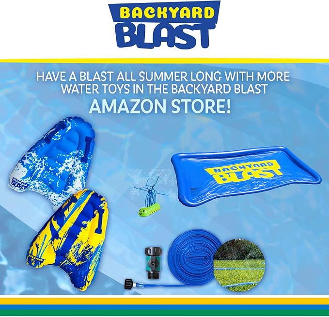 BACKYARD BLAST Giant Slip and Slide for Adults and Kids - Heavy Duty Large Slip n Slide Water Slide for Kids Backyard Outdoor Water Play Includes Inflatable Riders