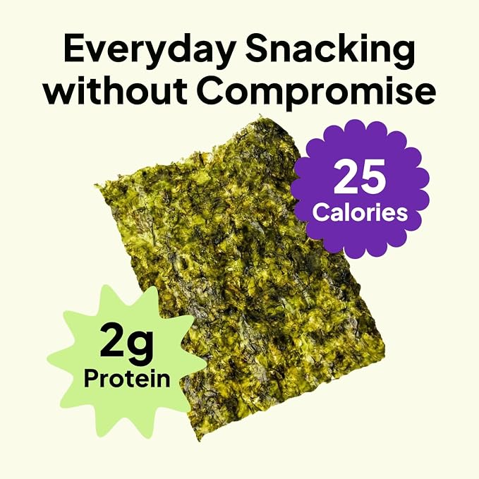 Korean Food Mixed Roasted Seaweed Snack Set 12 Count Vegan Gluten Free | Roasted seaweed snack set with olive, grapeseed, and sunflower oils. Vegan, gluten-free, and includes 12 individual packs.