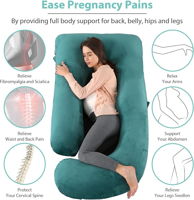 Victostar Pregnancy Pillow,57 inches U Shaped Maternity Pillow with Removable Cover Full Body Pillow Support for Back, HIPS, Legs, Belly