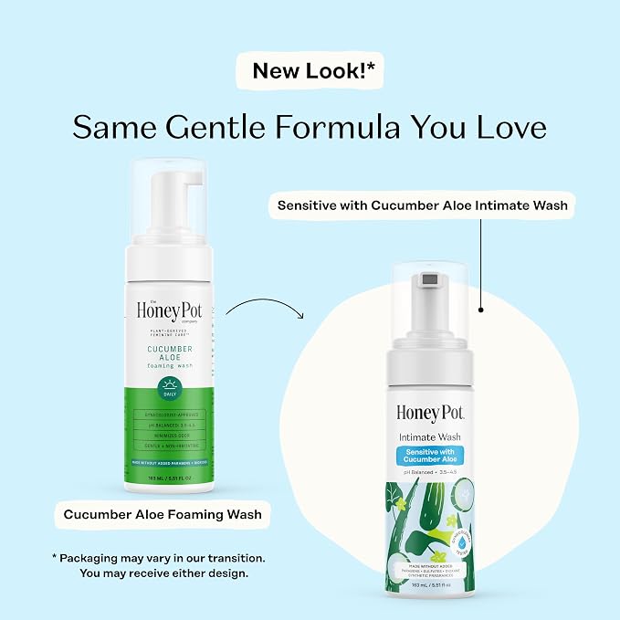 The Honey Pot Company - Feminine Wash & Feminine Wipe Bundle - Includes Ph Balance Feminine Wash and Wipes for Women - Herbal Infused Feminine Care Products - Cucumber Aloe