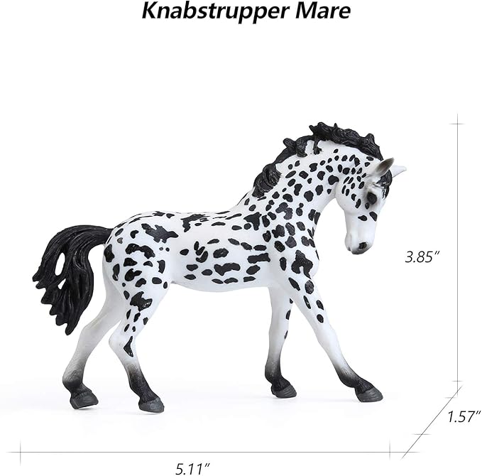 UANDME 8PCS Big Mare and Stallion Toy Figures, Plastic Horse Figurines, Animal Toys for Girls and Boys, Club Cake Topper Party Decoration