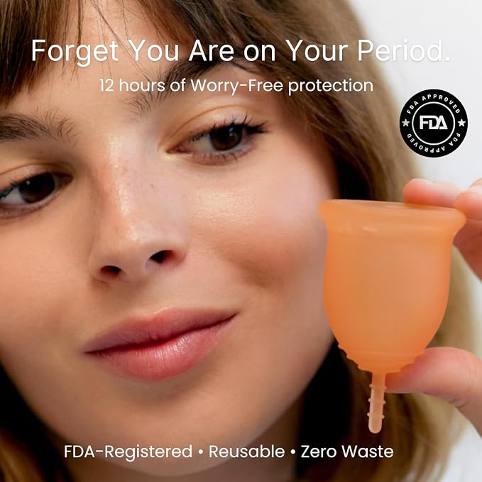 Lena Sensitive Menstrual Cup - Small - Ultra-Soft Reusable Medical-Grade Silicone Period Cup for Sensitive Anatomy, 12-Hour Comfort, Gentle and Leak-Free Protection (Clear)