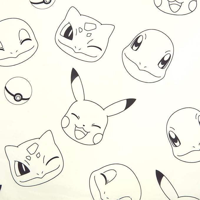 Northwest Pokemon Twin Sized Bed in a Bag Set, Pikachu Squirtle Eevee Charmander, Anime Bedding for Girls Boys, Battle Squad