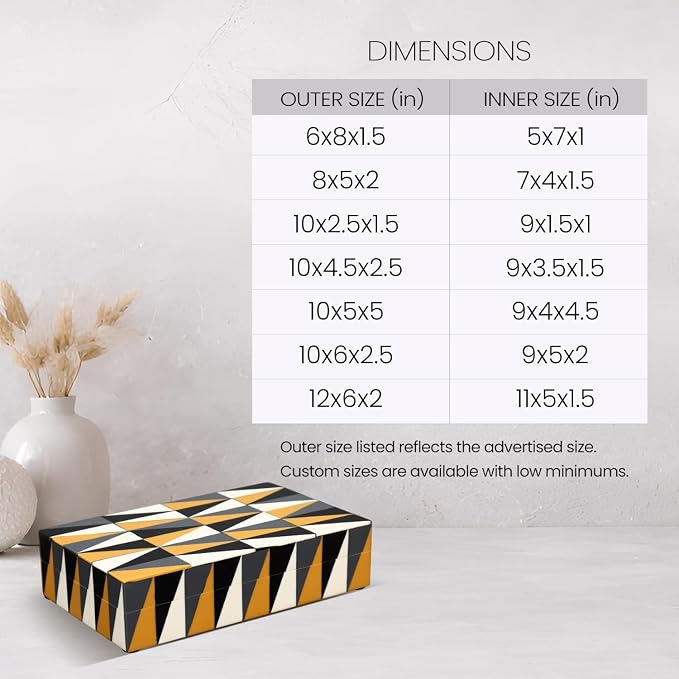 Handicrafts Home Decorative Storage Box with Lid, Box for Remote Controls, Coffee Table Storage Organizer, Keepsake Decorative Box for Living Room, Shelf & Hallway Decor, Puzzle Guild 10 x 4.5 x 2.5