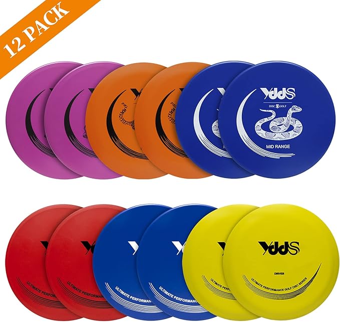 GOOSO Disc Golf Set with Bag - 12 PCS Flying Disc Golf Discs for Beginner with Putter, Midrange, Driver | Portable Disc Golf Backpack Holds 28+ Discs Free Stand Bag Design for Convenient Use