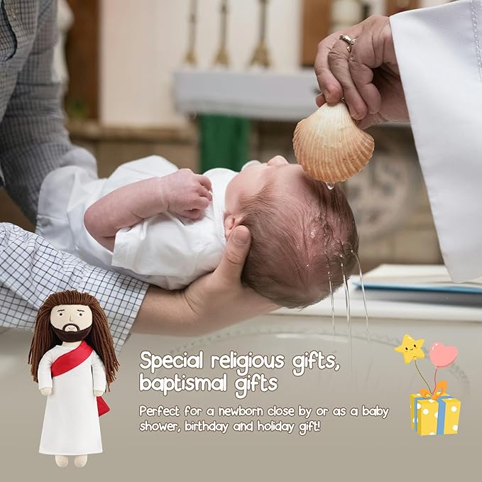 free-space Jesus Plush Doll Christ Religious Figure Toys for Boy Girl Christening Gift (Jesus)