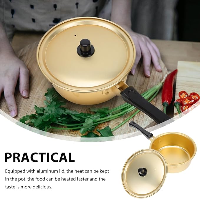 PRETYZOOM Ramen Pot Aluminum Lid Electric Hot Pot Korean Cooking Gadget Soup Maker
