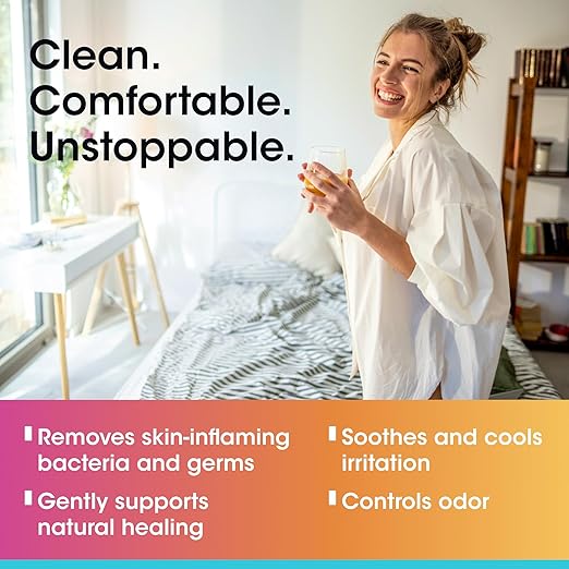 vH essentials Intimate Cleansing Spray with Hypochlorous Acid 3 fl oz – Gentle, pH-Balanced Feminine Cleanser for Odor Control, Freshness & Comfort – Alcohol-Free, Sting-Free