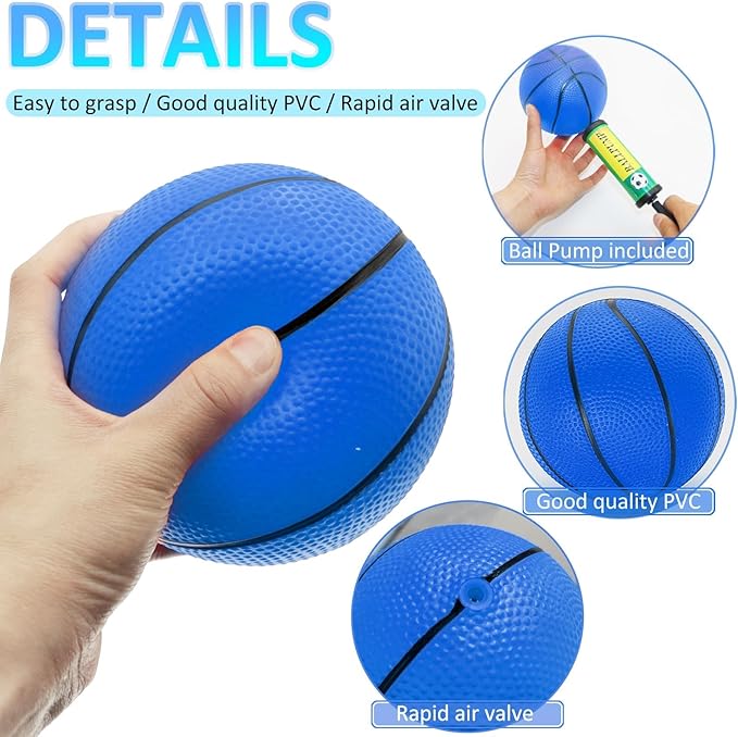 Oleitodh 15Pcs 6" Mini Basketball Balls Bulk Small Basketball Set, PVC Small Basketballs for Over The Door Hoop Games Party Favors Indoor Outdoor Play Adults Kids Pool Beach Colorful