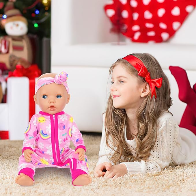 ZITA ELEMENT 5 Sets 14-18 Inch Baby Doll Clothes Outfits Casual Wear for 17 Inch Baby Doll Clothes 10 Pcs Doll Clothes and Accessories for 15 Inch Doll to 18 Inch Doll