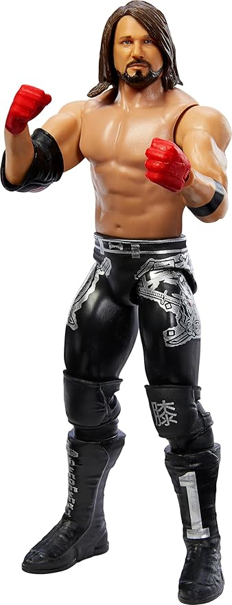 Mattel WWE Main Event Action Figure, Series #147 AJ Styles 6-inch Collectible with 10 Articulation Points & Life-Like Look