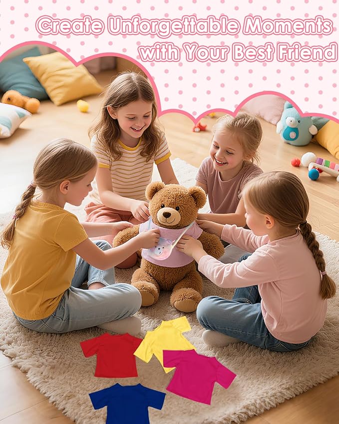 8 Pcs Colorful Bear Clothes Cute Bear Accessory Bag, Fits 14-18 Inch Bears, DIY Toy - Design Your Own Teddy Bear, Build a Bear Clothes