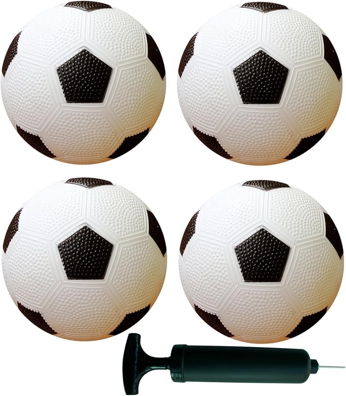 AppleRound 5-Inch Soccer Balls for Toddlers and Kids - Outdoor Games Backyard Sports for Children Boys and Girls - Pack of 4 Balls with 1 Air Pump