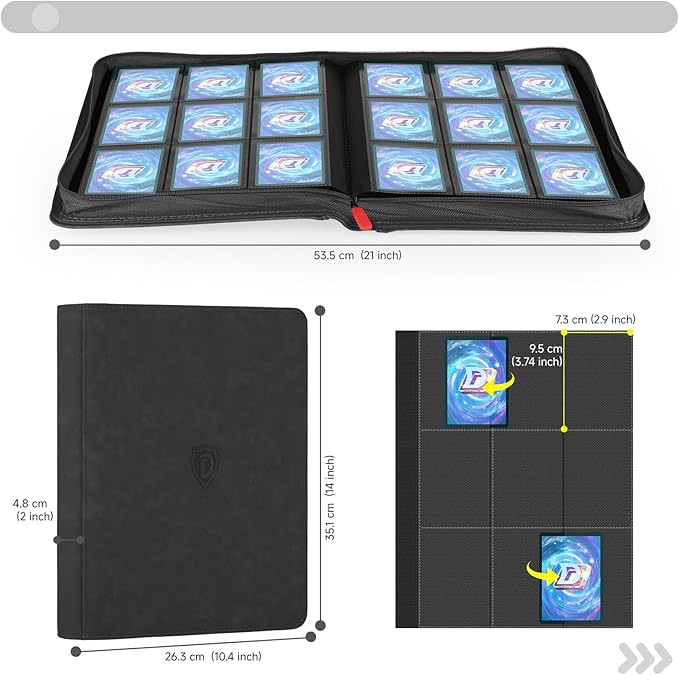 9 Pocket Card Binder,360 Pockets Trading Card Binder,Double Sided Pocket Collection Binder,Card Folder for MTG,TCG,Game Cards,Sport Cards,Black