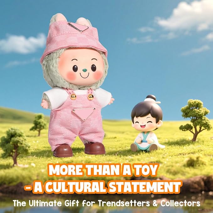 AICase for 17cm Doll Clothes/Outfit,Clothes Set for 17cm Doll,3 Piece Set Hat Clothing,Boys and Girls Stylish Adorable Dolls Clothes Accessories_Pink