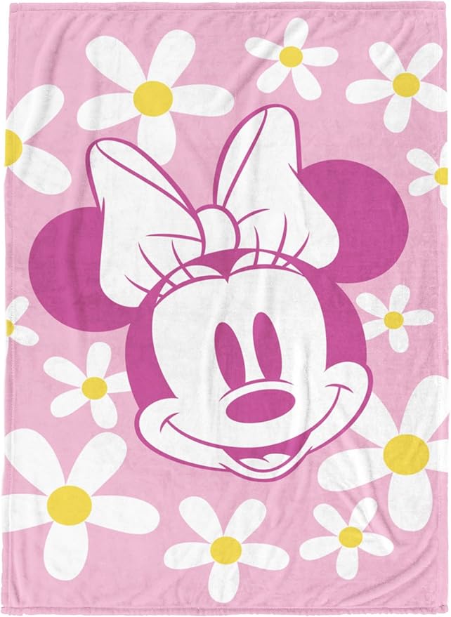 Jay Franco Kids Plush Throw Blanket – Soft & Cozy Fleece Throw for Bedroom & Couch Décor, Official Licensed Product, Pink - Minnie Mouse, 60x90 - Large Blanket