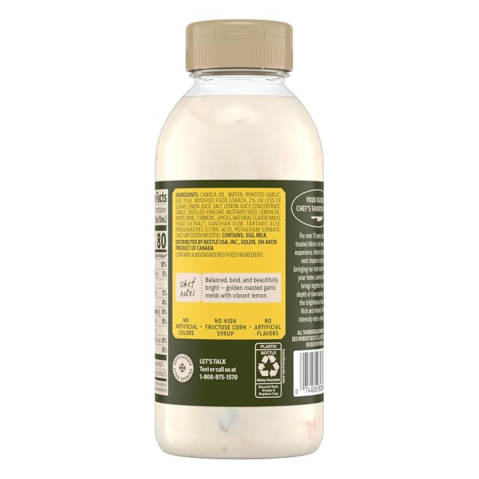 Minor's Kitchen Lemon Garlic Aioli, Garlic Sauce, Condiments And Sauces, Dips And Spreads (Pack of 2)