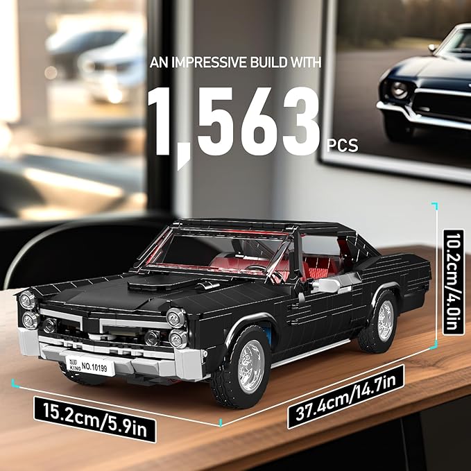 Mould King 10199 Car Model Kits, MOC Bricks Collectible Sportscar Building Blocks, Car Building Kits for Adult, Static Version 1563 PCS