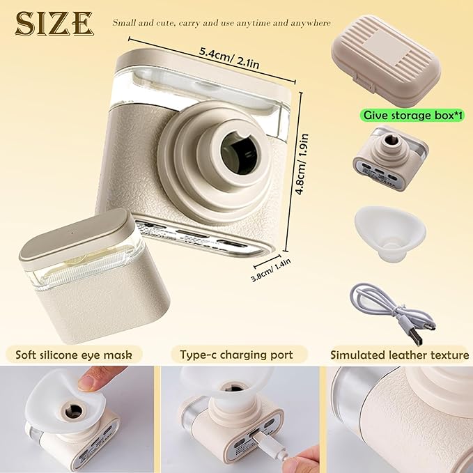 Johncase Relief Dry Eyes Spray Eye Heated Nano Mist Sprayer Portable Warm Compress Eyes Mister for Eyelid,Eye Skin SPA Eye Steam and Stye Mini Eye Drops Tool