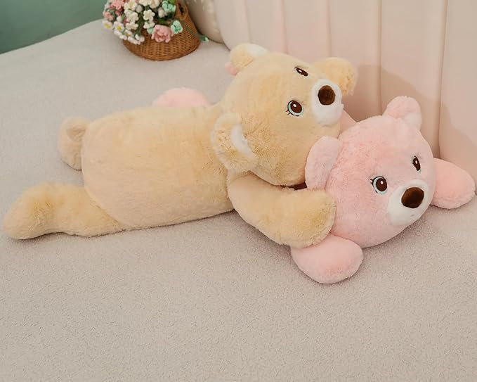 XMV 26 inch 5 lbs Bear Weighted Stuffed Animals, Large Weighted Plush Animal, Cute Plush Toy Pillow, Soft Bear Plushie Gifts for Adults, Kids, Boys and Girls(Light Brown)
