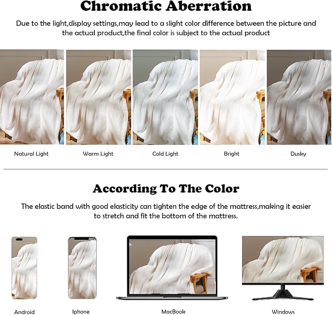 NEWCOSPLAY Fleece Leaves Pattern Queen Blanket, Ivory, 90"x90" | Super Soft Throw Blanket, Lightweight Cozy Bed Sofa Blanket, Premium Silky Flannel Fleece, Travel Blanket for All Season Use