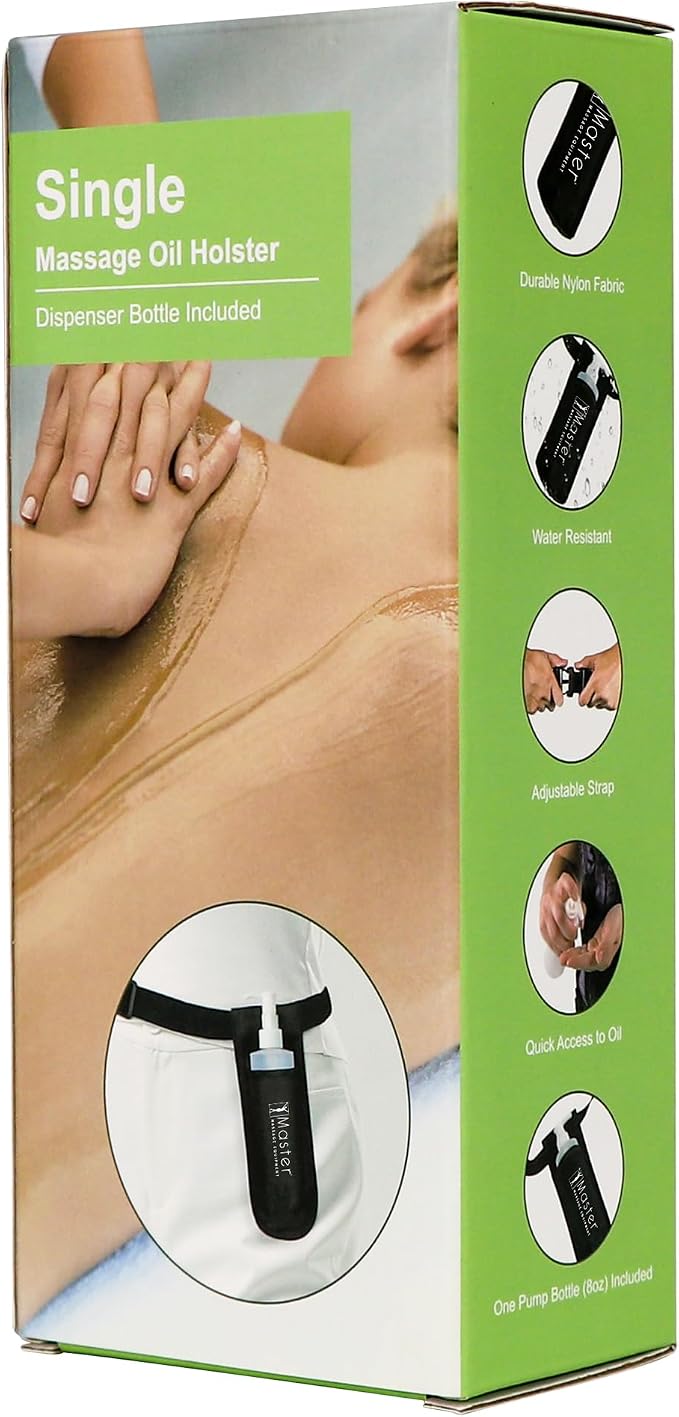 Master Massage Oil & Massage Lotion Bottle Holster Single Kit - 1 Bottle, Adjustable Holster (2 Set Single Bottle)