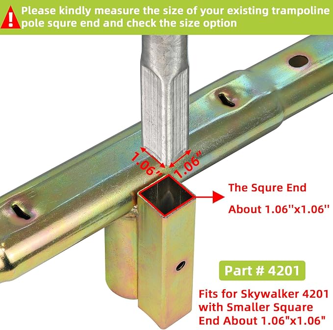 Trampoline Poles Replacement for Skywalker Or Jumpzylla,Galvanized Trampoline Enclosure Pole for Skywalker or Jumpzylla,Replace Parts#4201 4202 4135 OR for Jumpzylla 8ft 10ft&12ft 14ft