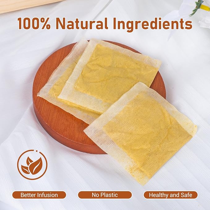 Turmeric Ginger Cinnamon Tea Bags, Pure Natural Ginger Turmeric Herbal Blend Tea with Cinnamon for Promoting Digestion, Boosts Immunity, Caffeine-Free, No Additives (60 Bags/1 Pack）