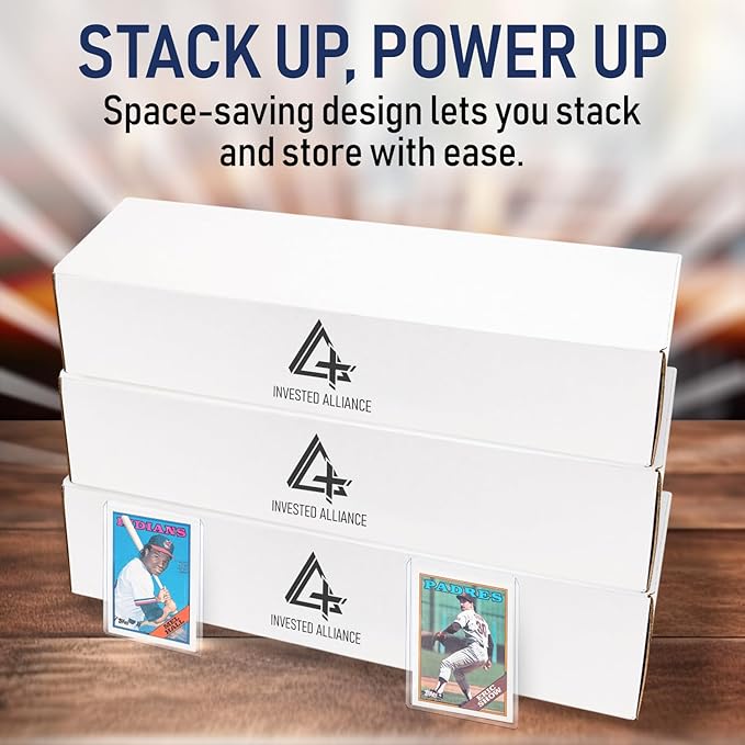 Premium Trading Card Box Storage For Sports, Baseball, Football, Basketball, MTG & TCG Collector | Baseball Card Storage Boxes & Organizer For Magic Sorter Bulk. Sports Holder For Collection.