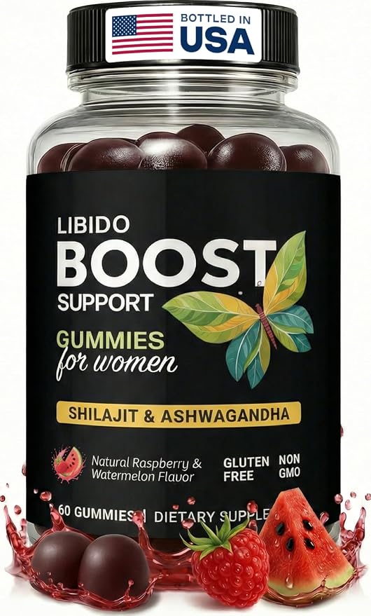 Libido Support for Women Gummies - Fast Acting Intimacy and Mood Support Libido Gummies for Women with Shilajit and Ashwagandha - 60 Ct