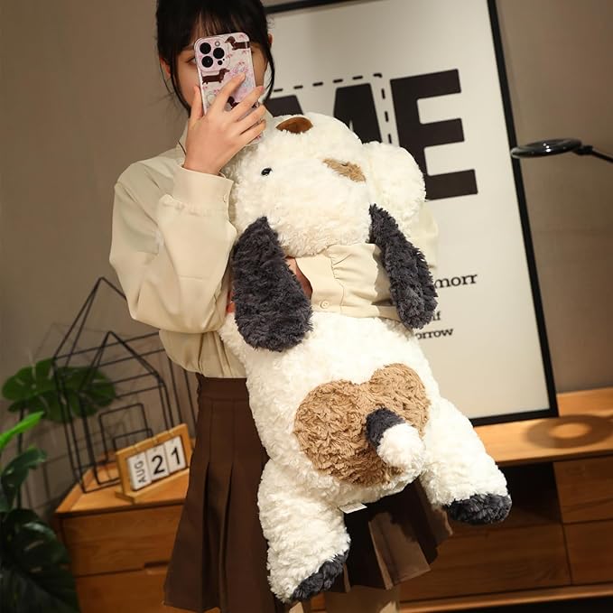 Dog Weighted Stuffed Animal, 5.7 lbs 25.5 inch Weighted Dog Plush Toy Large Dog Stuffed Animals Weighted Puppy Plush Animals Pillow Toy Gifts for Adults & Kids, Black