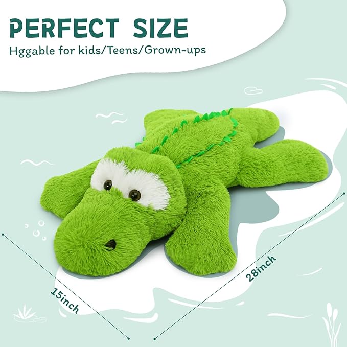 Tezituor Alligator Stuffed Animal, 28 inch Large Stuffed Crocodile Plush Toy, Soft Alligator Plush Pillow for Boys Girls